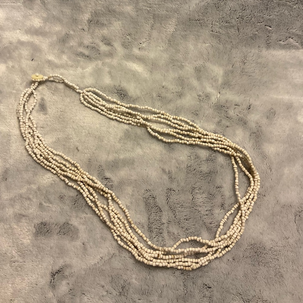 Elegant Cream Beaded Necklace